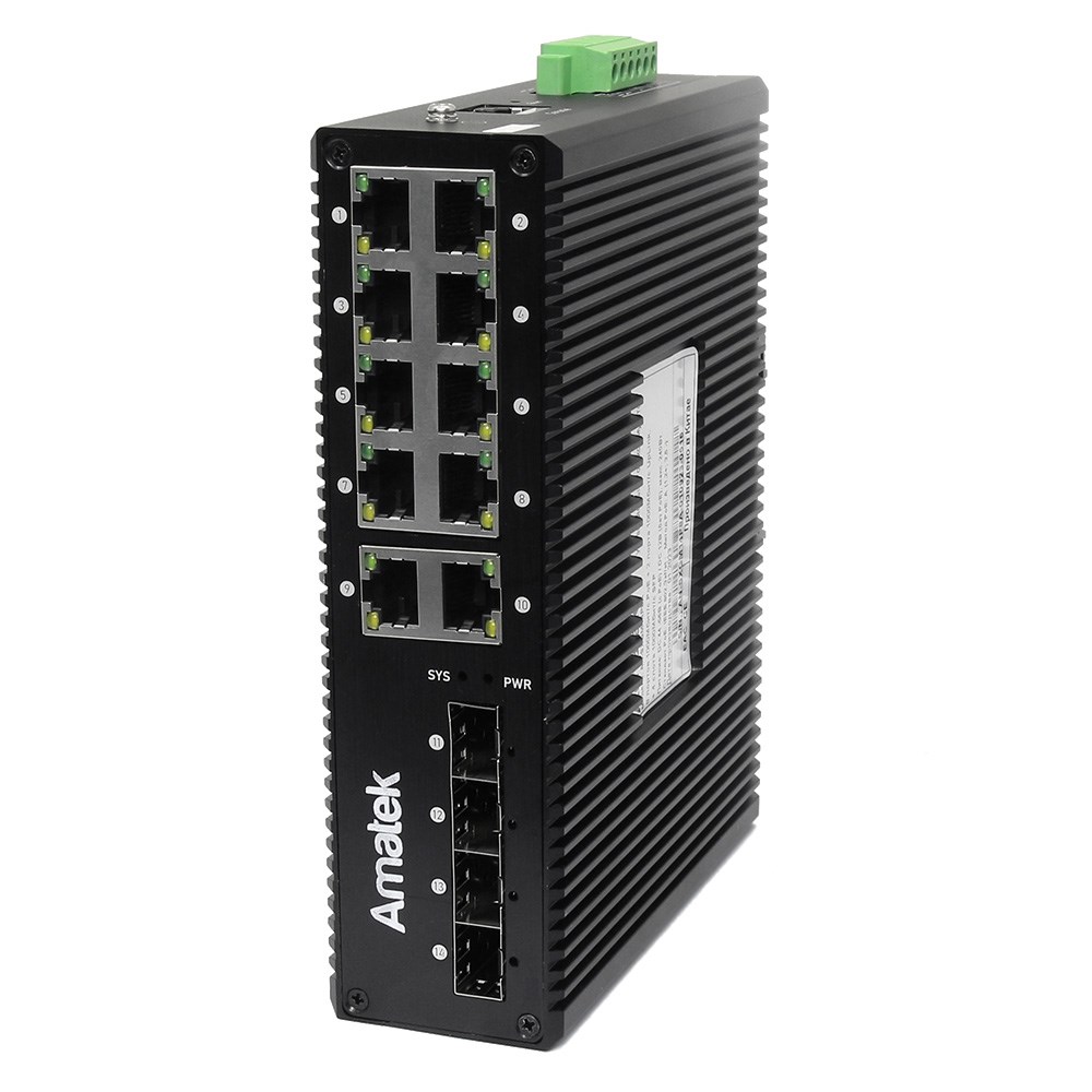 AN-SXGM14P8A  - промышленный 14-портовый  управляемый гигабитный L2 коммутатор с PoE до 240Вт 7000742 фото
